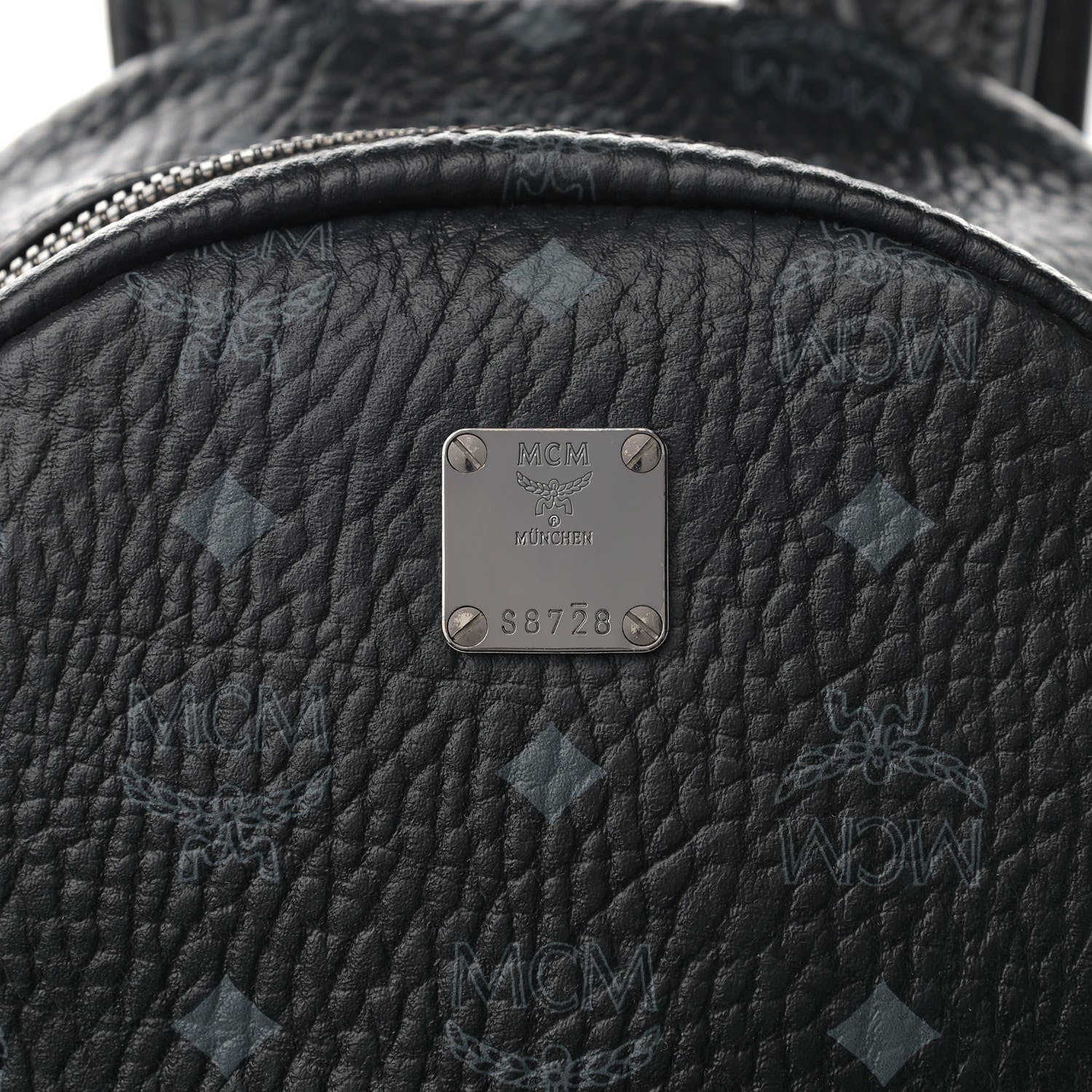 MCM Visetos Small Side Stud Stark Backpack Black 8 of 12
