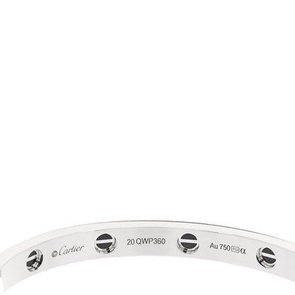 Cartier 18K White Gold Diamond Ceramic LOVE Paved Bracelet 20 3 of 4