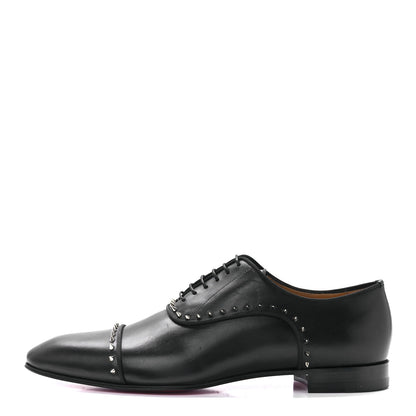 Christian Louboutin Calfskin Mens Eton Flat Loafers 44.5 Black 1 of 7