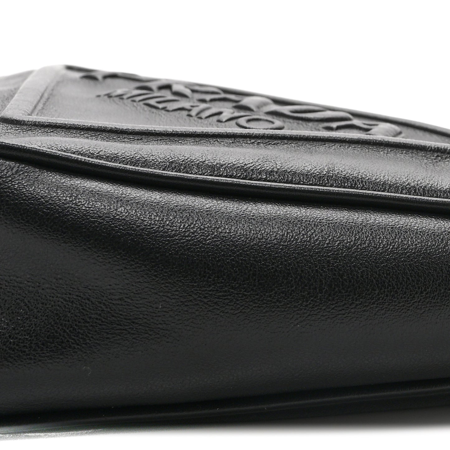 Grace Lux Triangle Logo Embossed Triangle Wristlet Pouch Black
