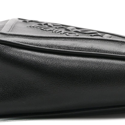 Prada Grace Lux Triangle Logo Embossed Triangle Wristlet Pouch Black 10 of 10