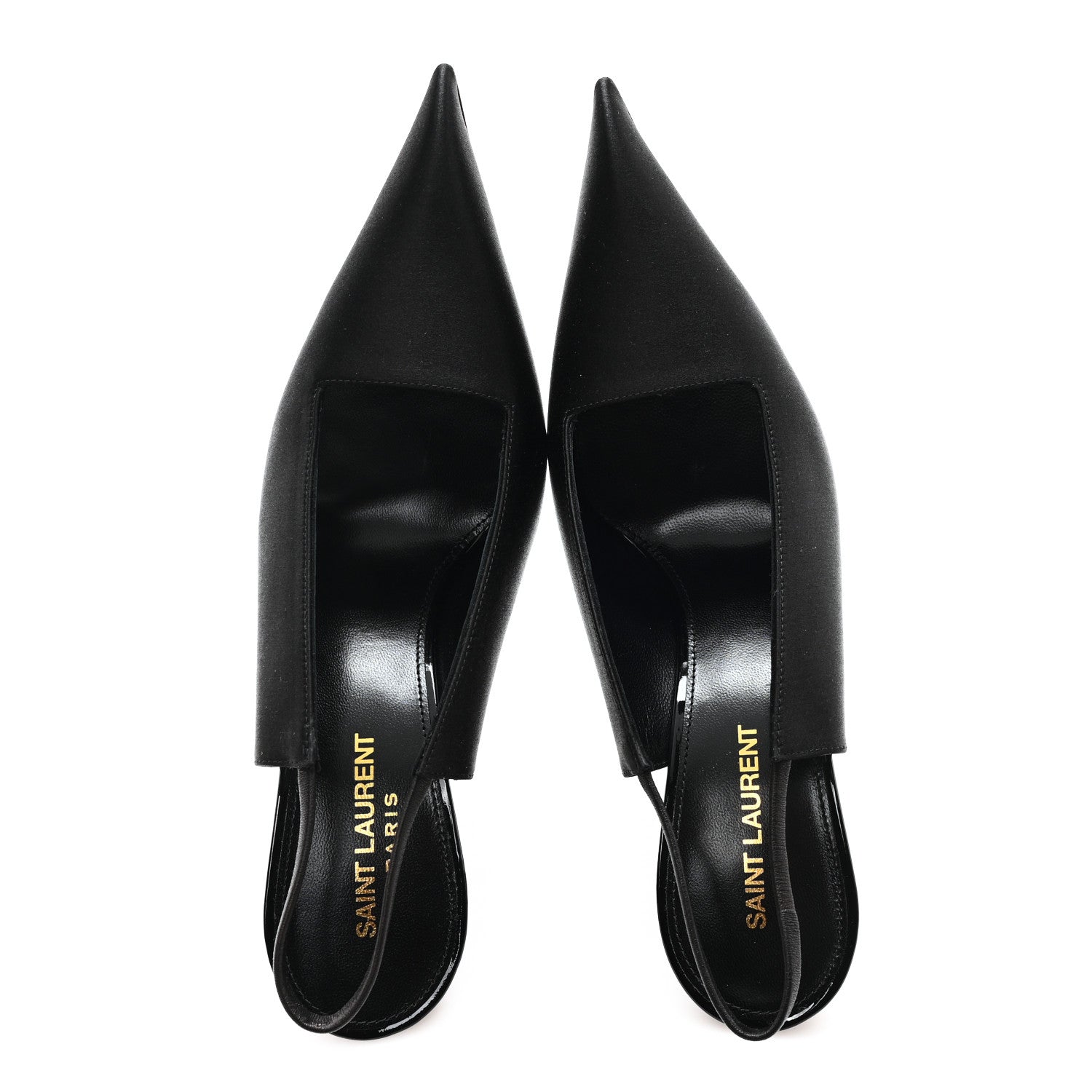 Saint Laurent Raso Regale Raven 110 Slingback Pumps 38.5 Black 2 of 10