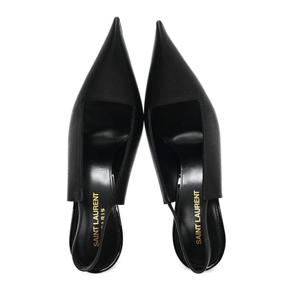 Saint Laurent Raso Regale Raven 110 Slingback Pumps 38.5 Black 2 of 10