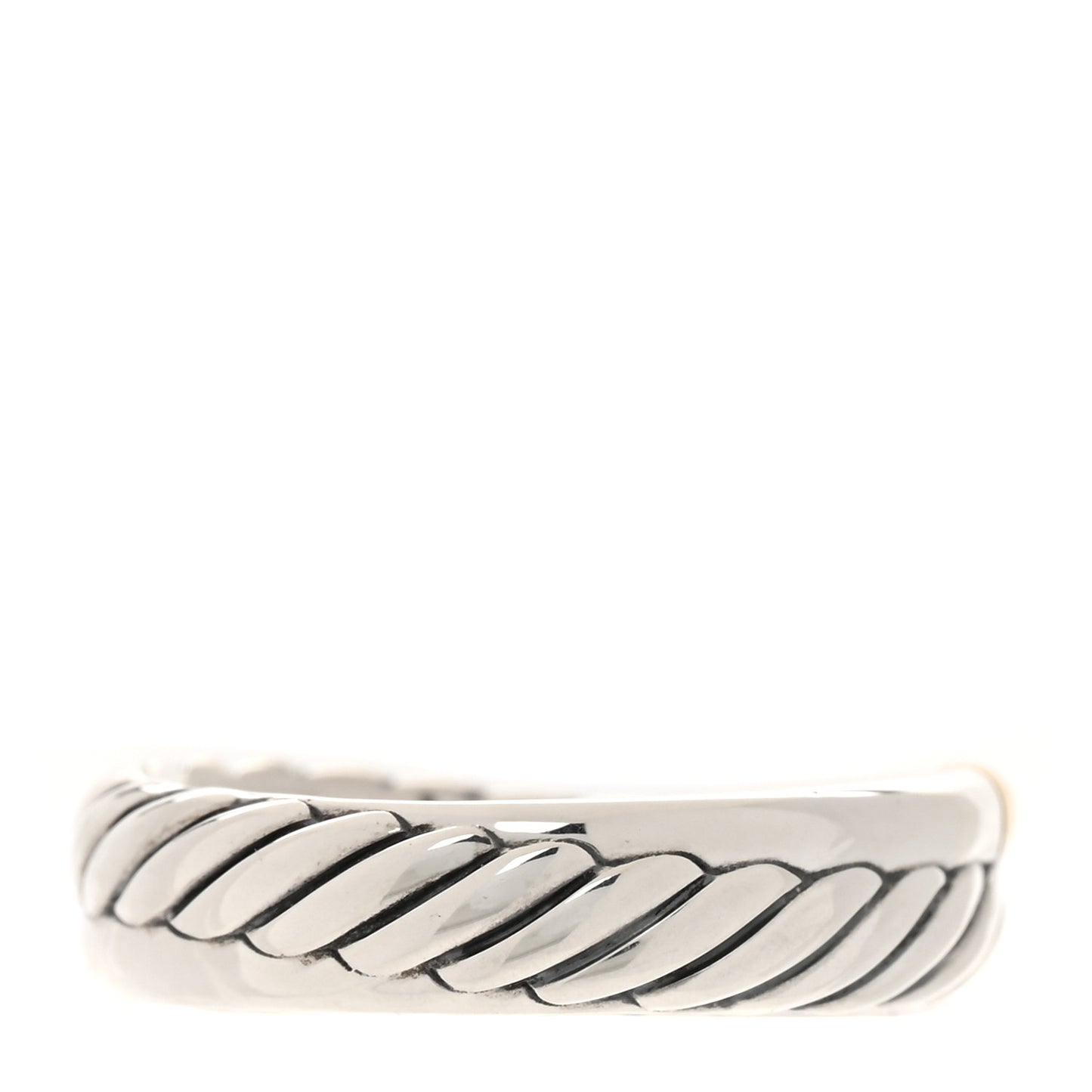 Sterling Silver 18K Yellow Gold Crossover Two Row Ring 54 7