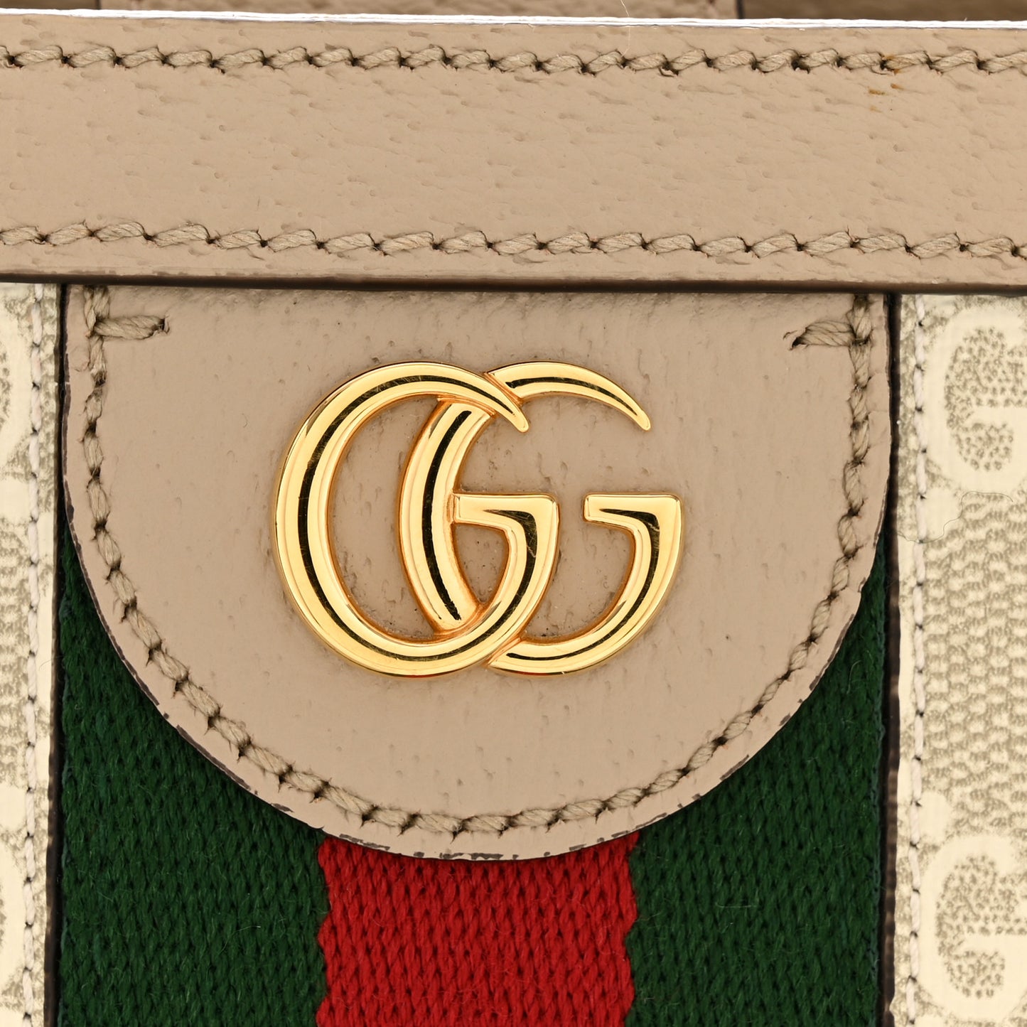 GG Supreme Monogram Textured Dollar Calfskin Web Large Ophidia Shopping Tote Beige Mystic White Oatmeal