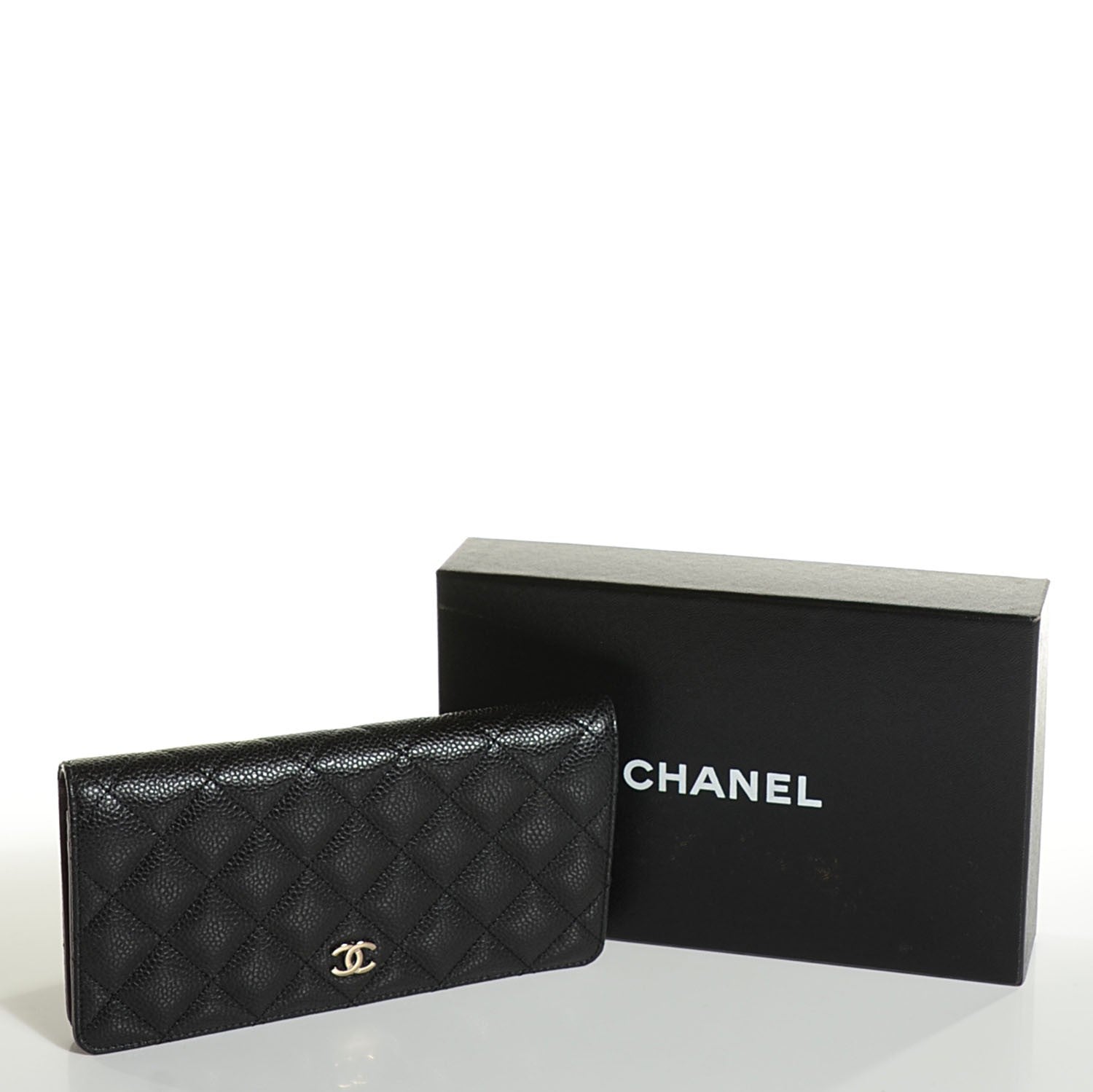Chanel Caviar Quilted Yen Wallet Black 8 of 8