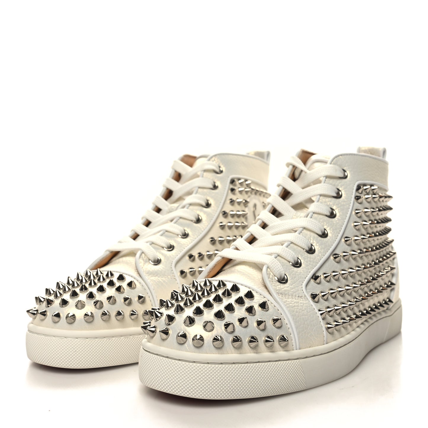 Calfskin Spikes Mens Louis Orlato Flat Sneakers 41 Champagne