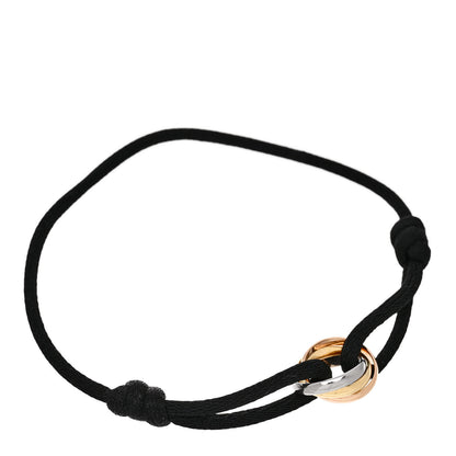 Cartier 18k Pink Yellow White Gold Trinity Adjustable Cord Bracelet Black 1 of 5