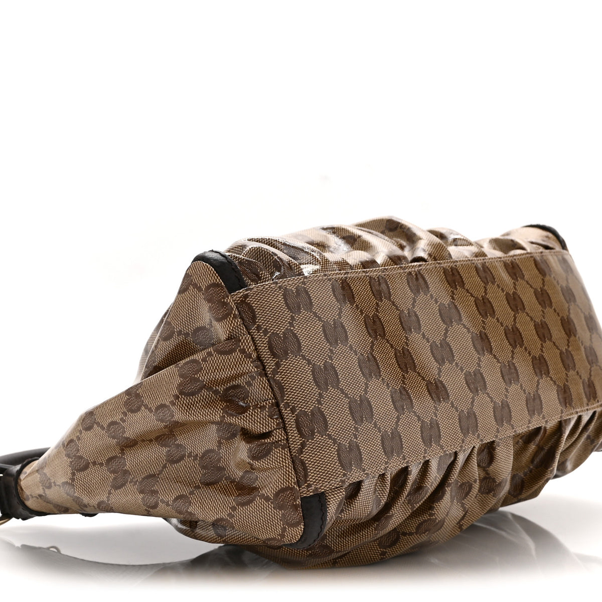 Crystal Monogram D Ring Gold Hobo Brown