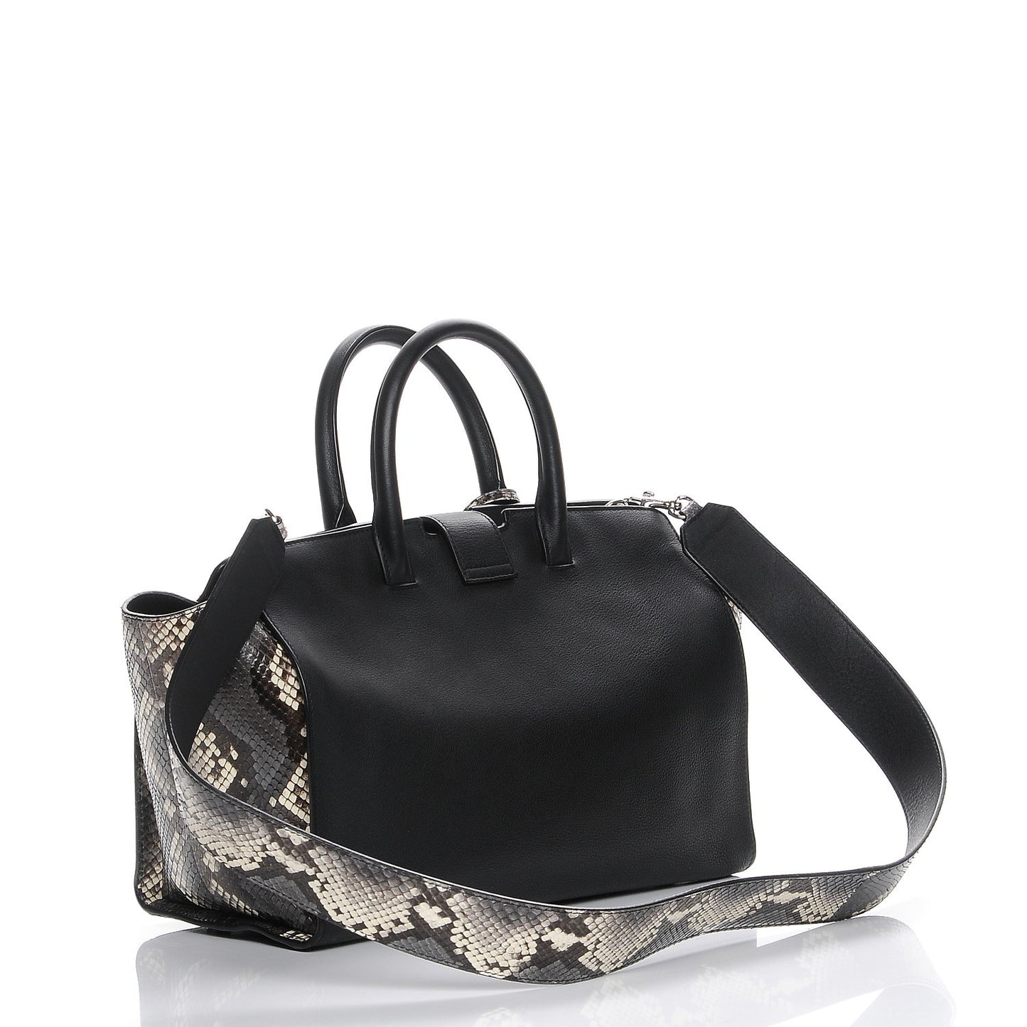 Smooth Calfskin Python Monogram Downtown Cabas Black Grey