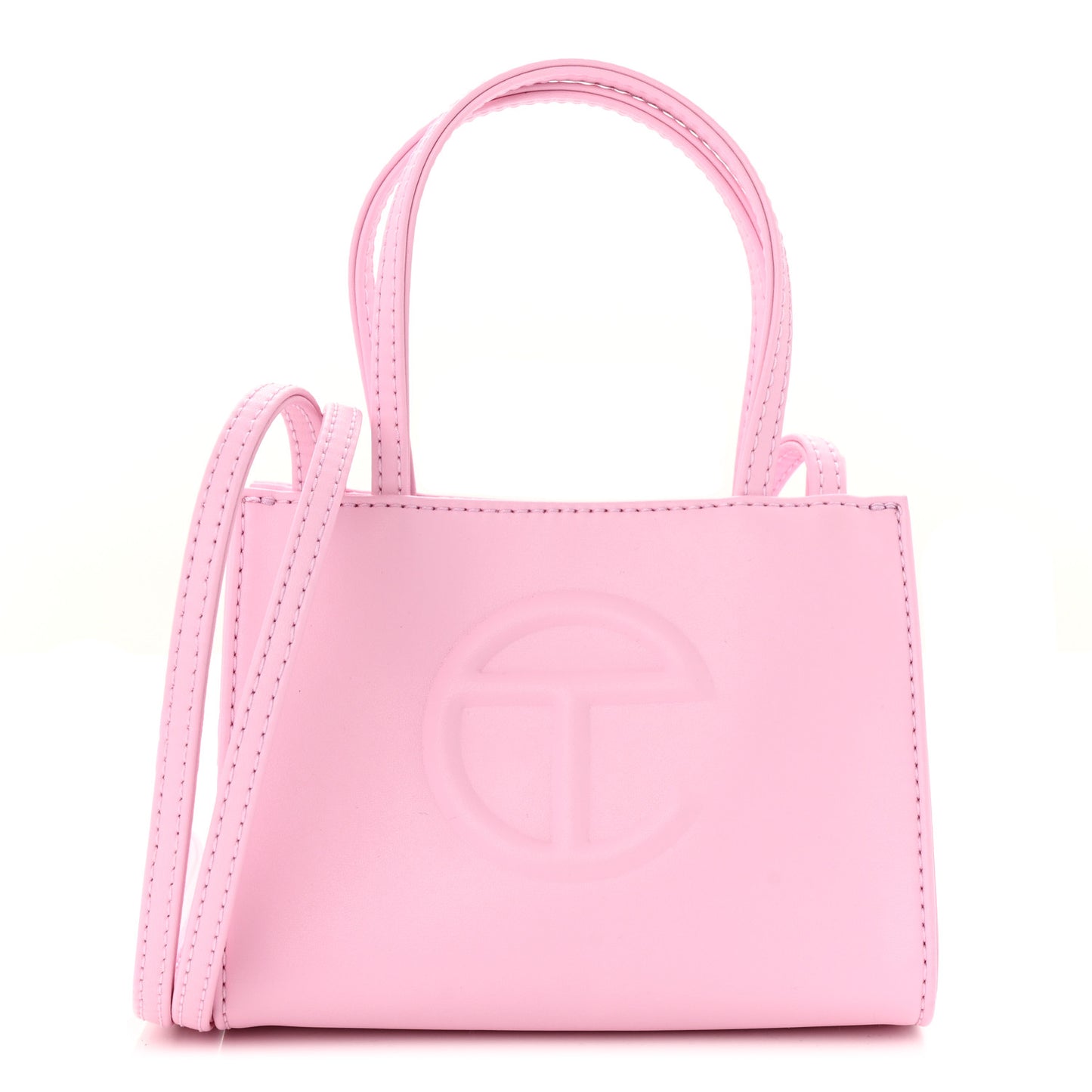 Vegan Leather Small Shopping Bag Bubblegum