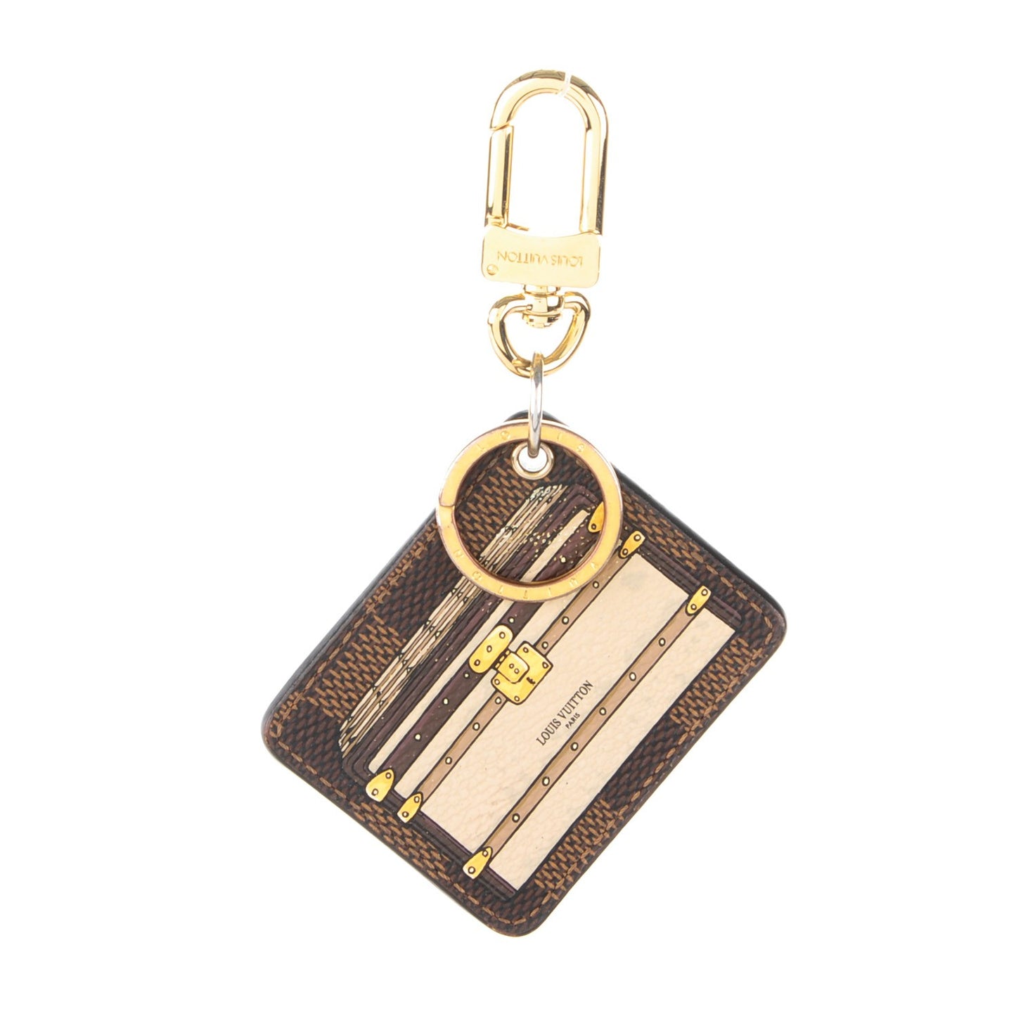 Damier Ebene Trunks and Locks Bag Charm