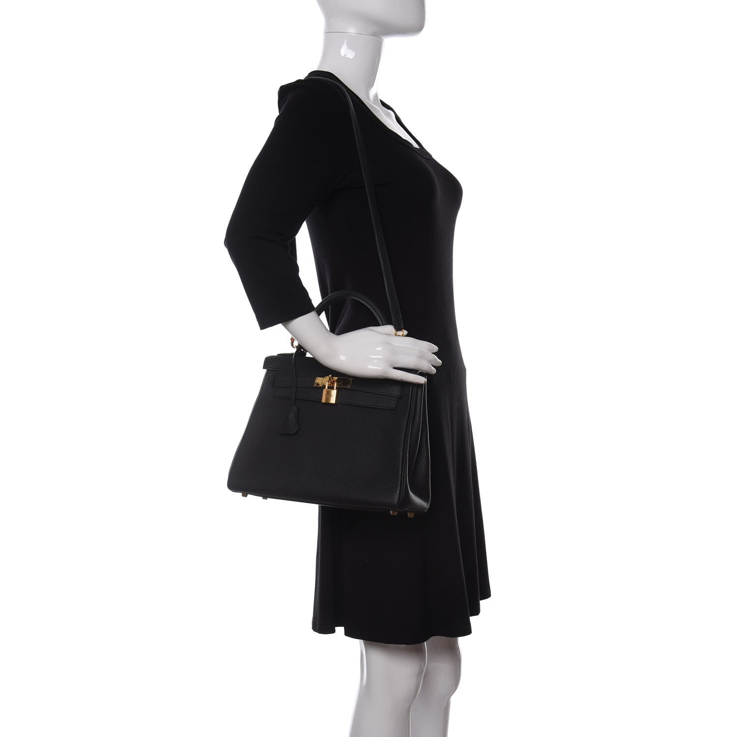 Hermes Togo Kelly Retourne 28 Black 1 of 10