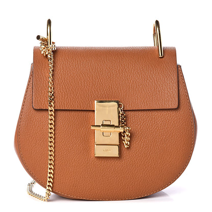 Chloe Grained Lambskin Mini Drew Shoulder Bag Caramel 1 of 8