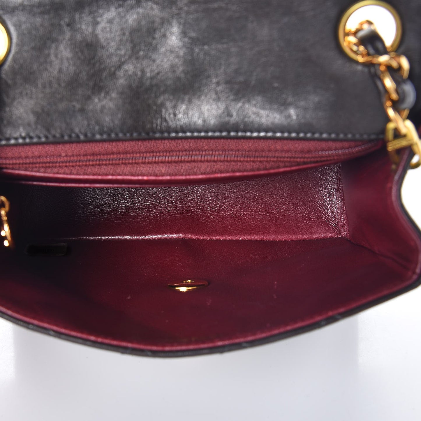 Lambskin Quilted Mini Square Flap Brown
