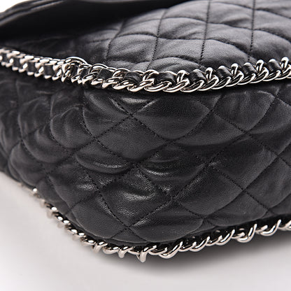 Chanel Washed Lambskin Quilted Maxi Chain Around Flap Black 9 of 15