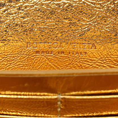 Bottega Veneta Metallic Lambskin Intrecciato Long Andiamo Top Handle Clutch Gold 6 of 11