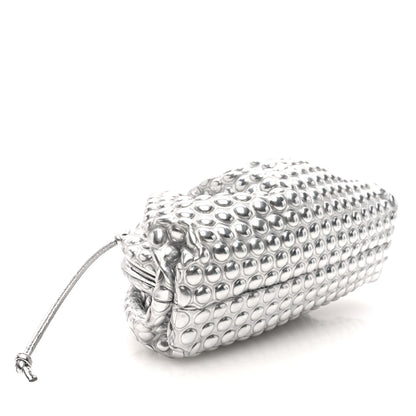 Bottega Veneta Metallic Fabric Bubble Wrap The Mini Pouch Silver 3 of 7