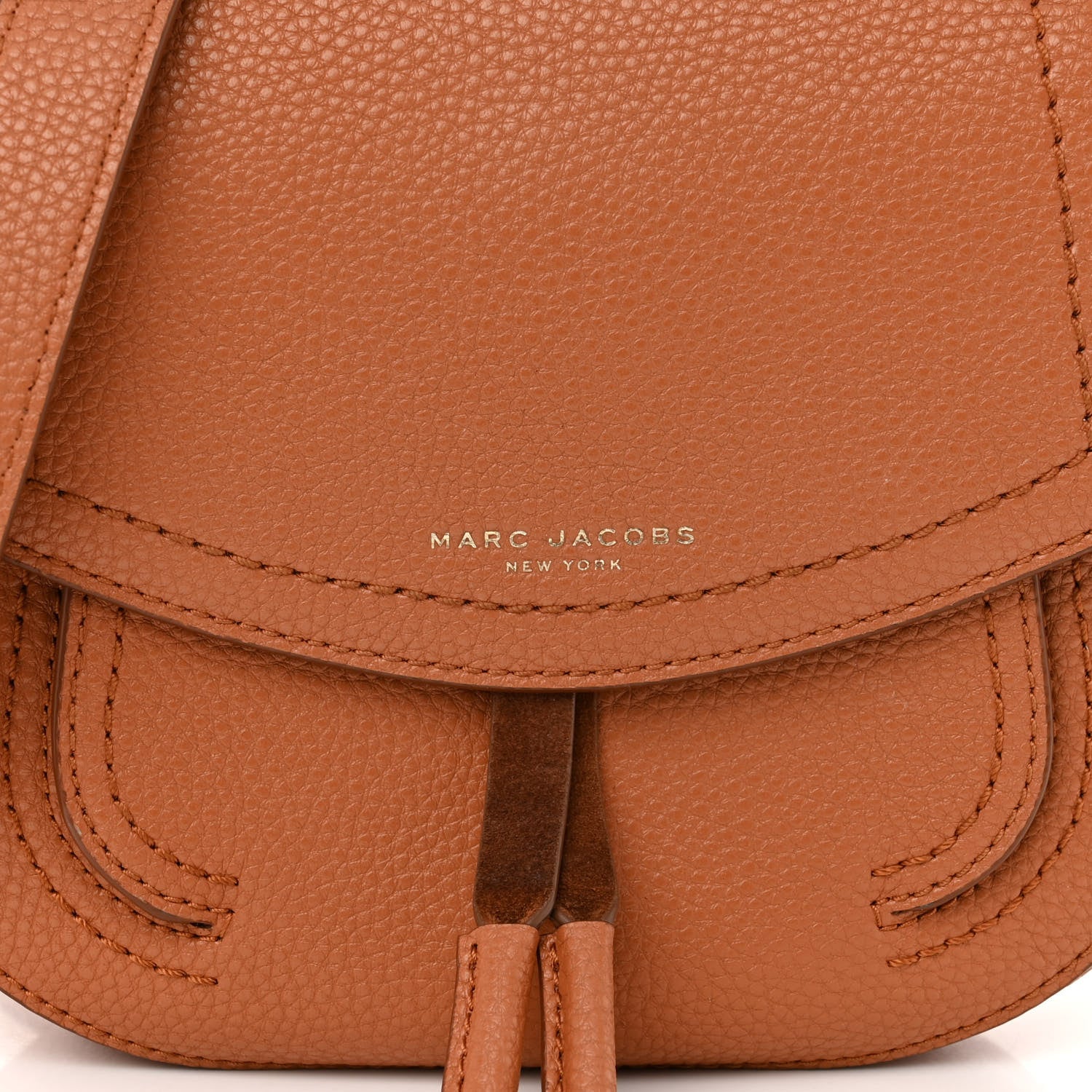 Marc Jacobs Pebbled Calfskin Maverick Saddle Bag Smoked Almond 7 of 10