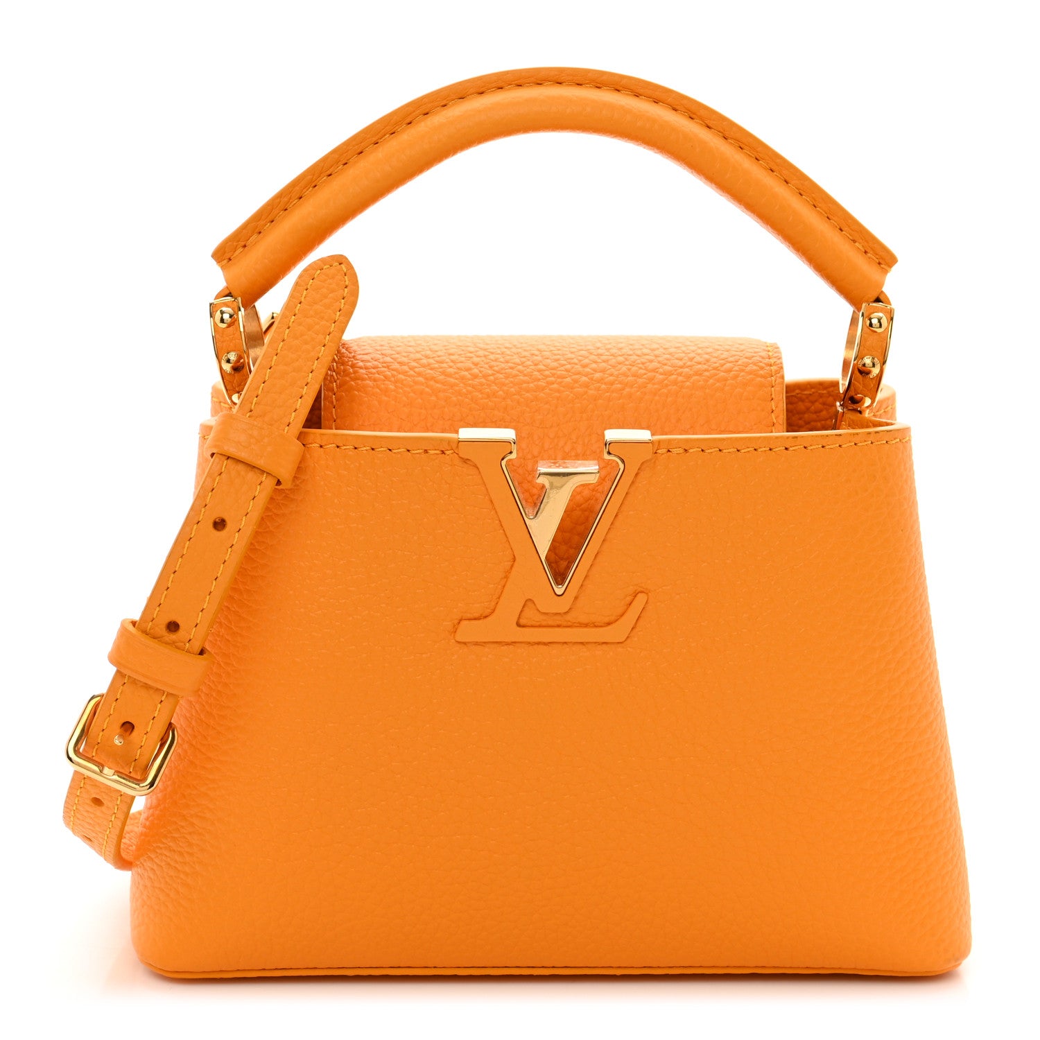 Louis Vuitton Taurillon Mini Capucines Sunbeam Yellow 1 of 9