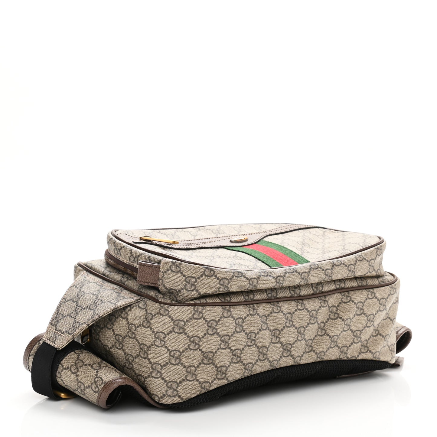 Soft GG Supreme Monogram Textured Dollar Calfskin Web Ophidia Pouch Pocket Belt Bag 95 38 Beige Ebony New Acero Black