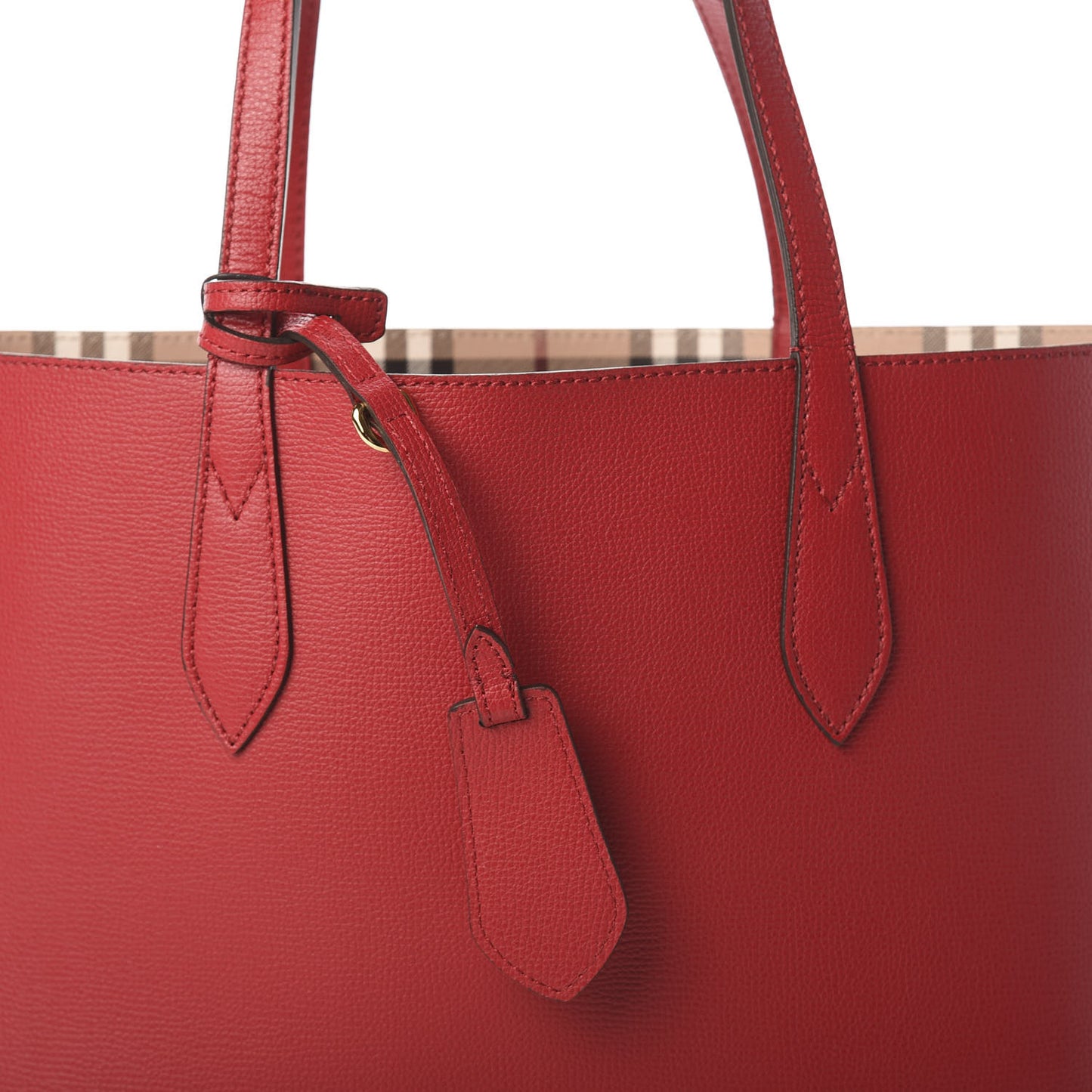 Haymarket Check Small Reversible Tote Poppy Red