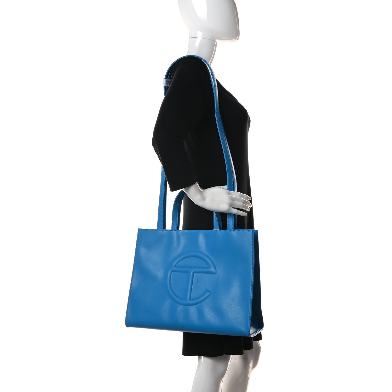 Telfar Vegan Leather Medium Shopping Bag Cyan 2 of 11