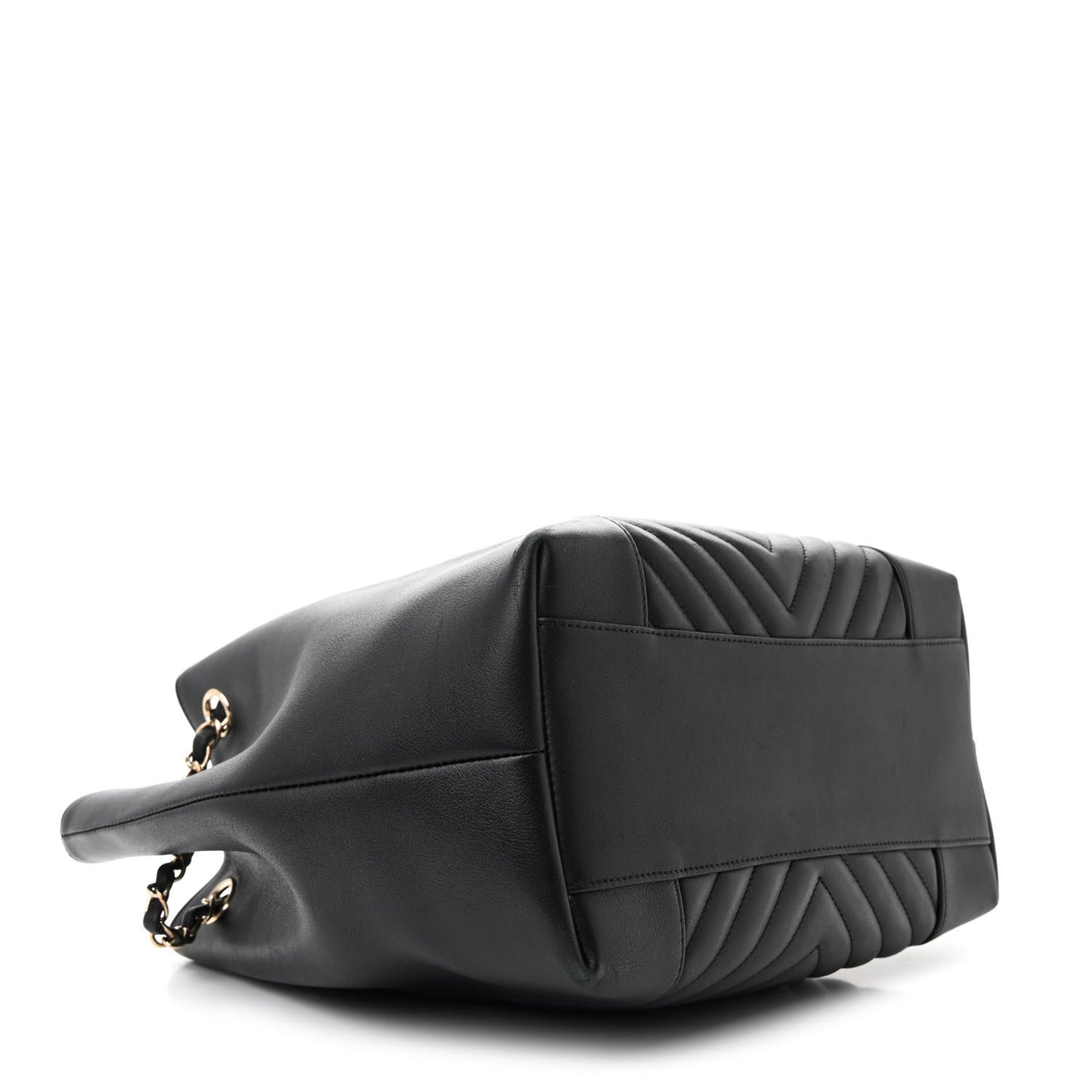 Calfskin Quilted Large Daily Shopping Bag Black