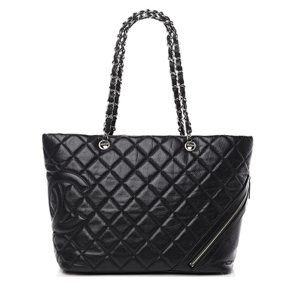 Chanel Aged Calfskin Quilted Large Cotton Club Tote Black 1 of 9
