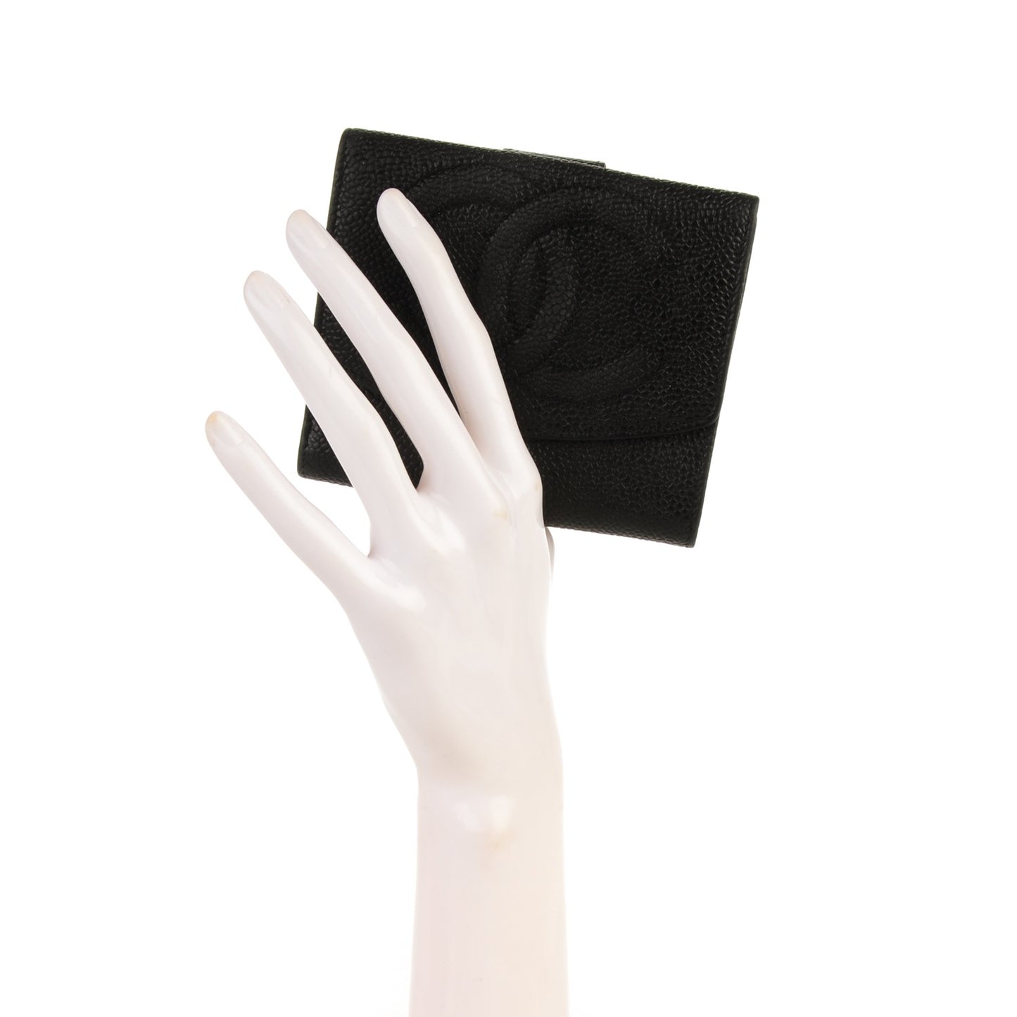 Caviar Timeless CC Compact French Wallet Black