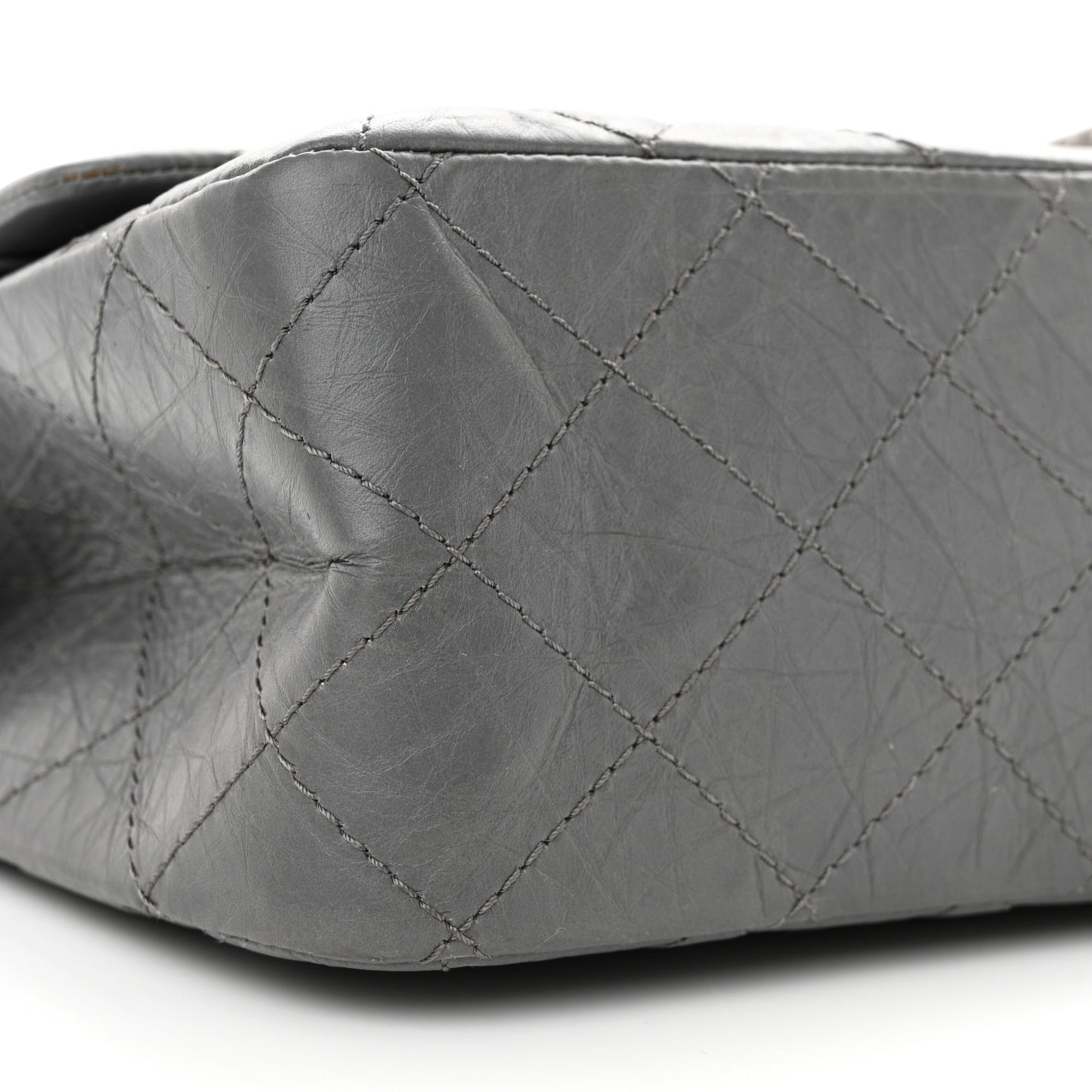 Aged Calfskin Quilted 2.55 Reissue 227 Flap Grey