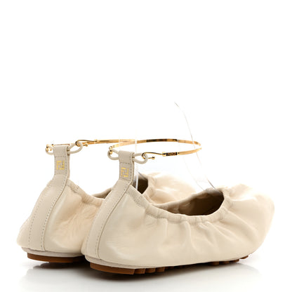 Fendi Vitello Filo Ballerina Flats 38.5 Shell 4 of 9