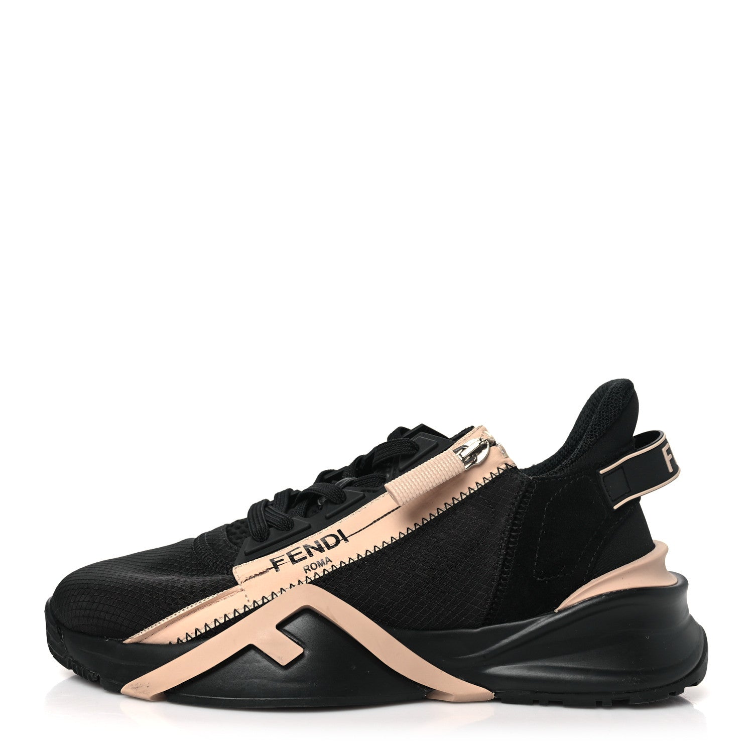 Fendi Nylon Suede Lycra Fendi Flow Low Top Sneakers 36 Black 1 of 9