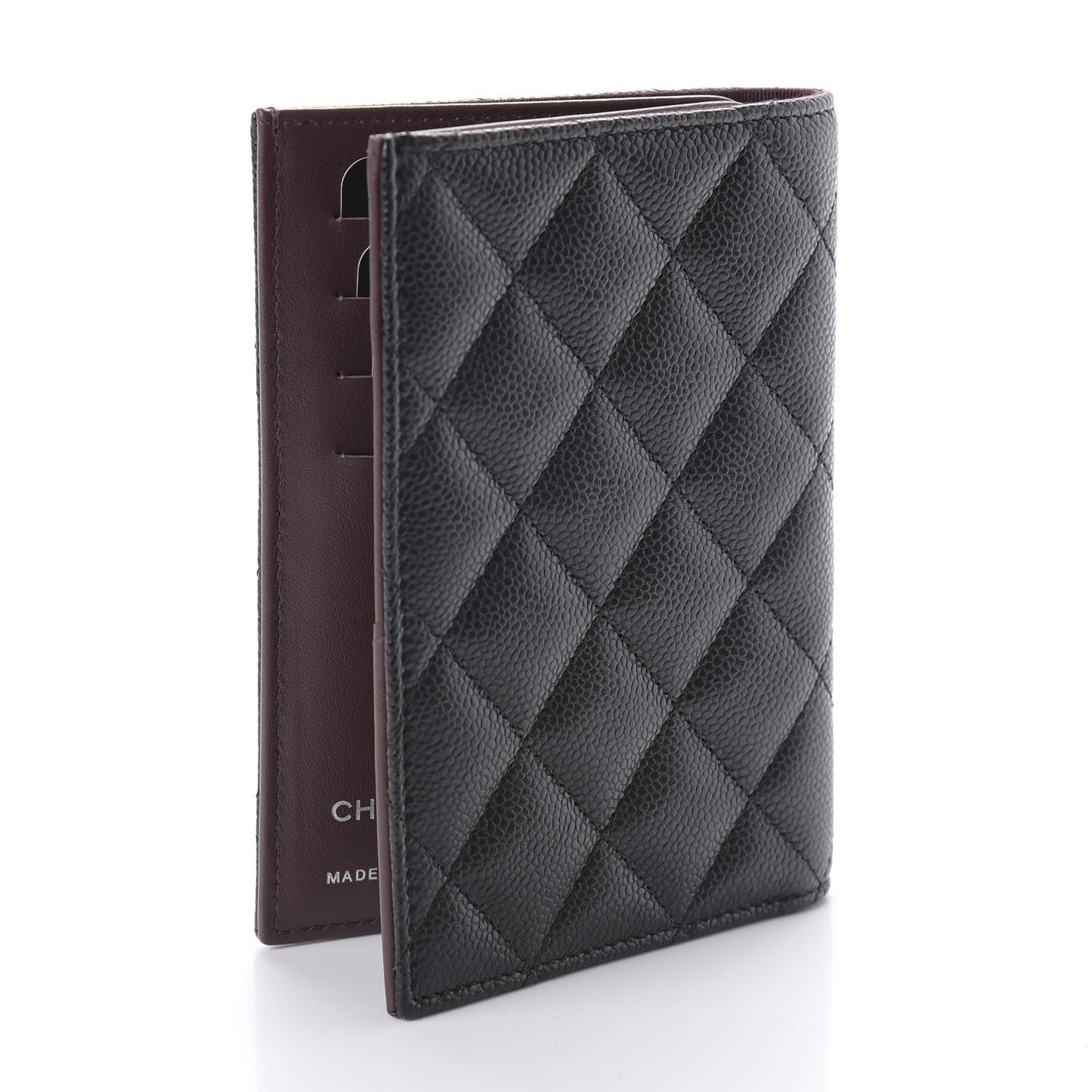 Caviar Quilted Passport Holder Black