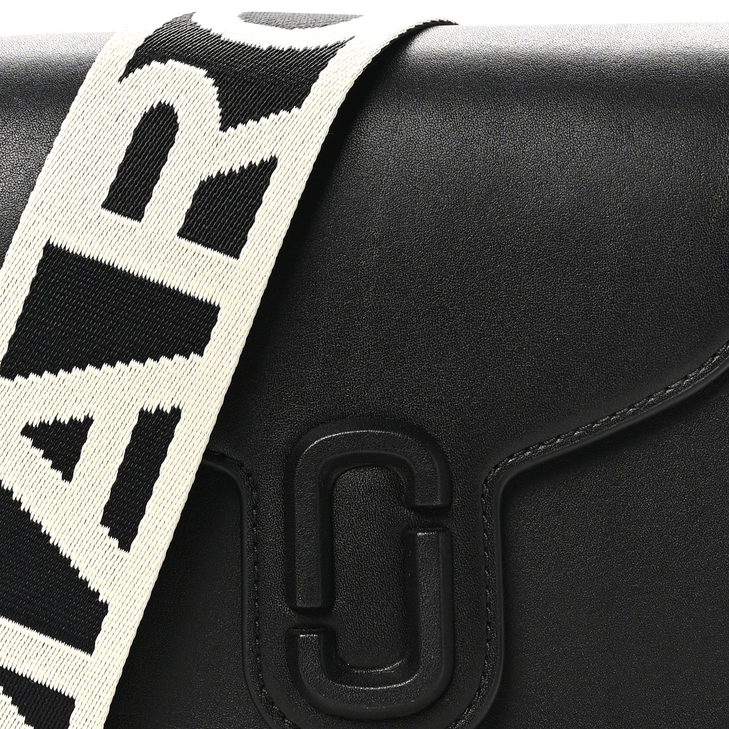 Marc Jacobs Calfskin Small The Covered J Marc Saddle Bag Black 7 of 9