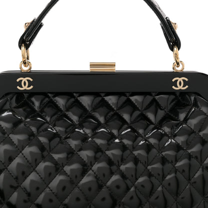Chanel Glazed Calfskin Quilted Small Mademoiselle Frame Bag Black 8 of 10