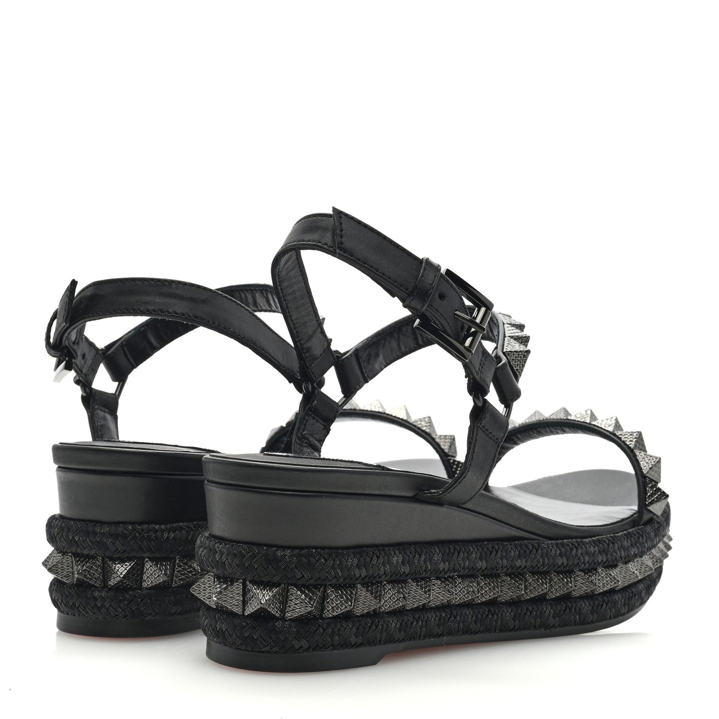 Kid Laminato Satin Pyraclou 60 Platform Sandals 38 Black