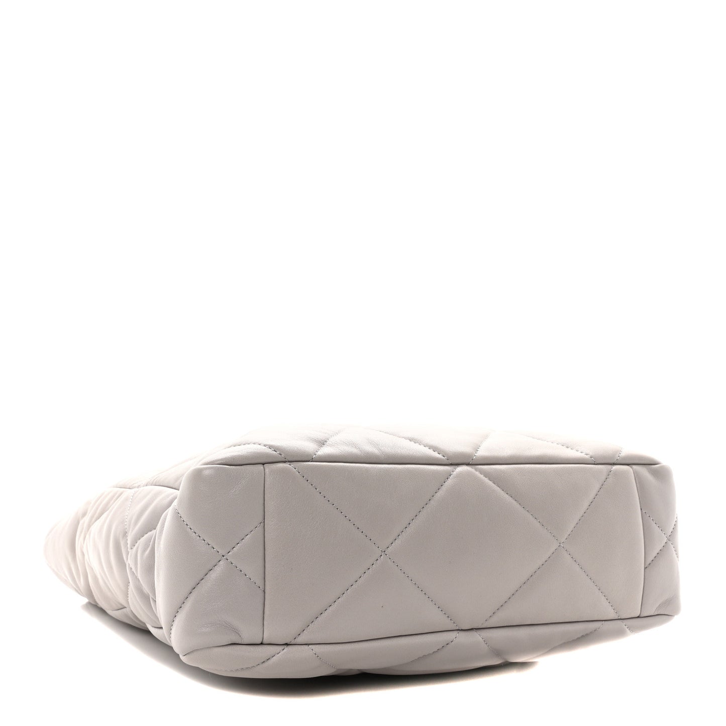 Lambskin Quilted Chanel 19 Shopping Bag Grey