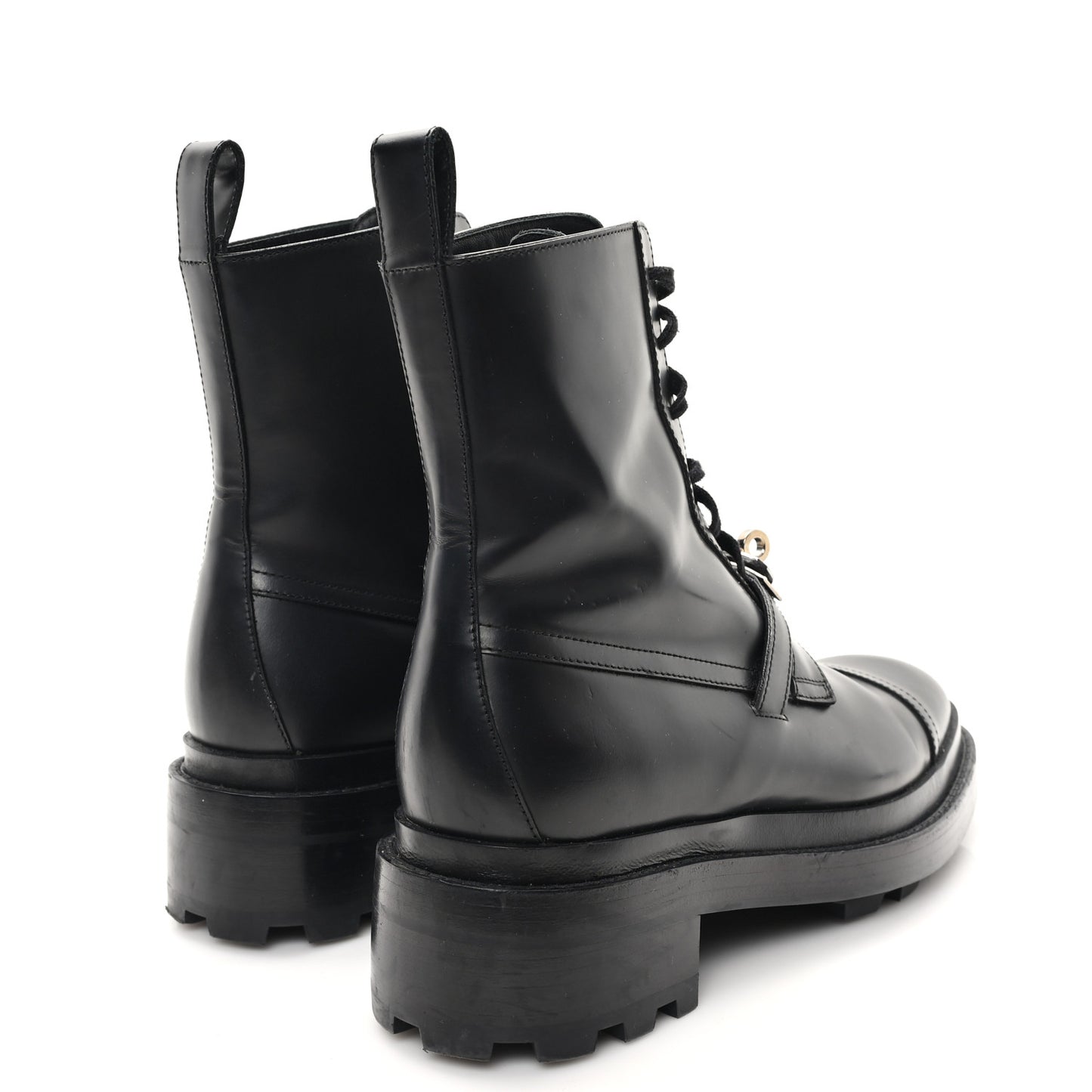 Glossed Calfskin Funk Ankle Boots 37 Black