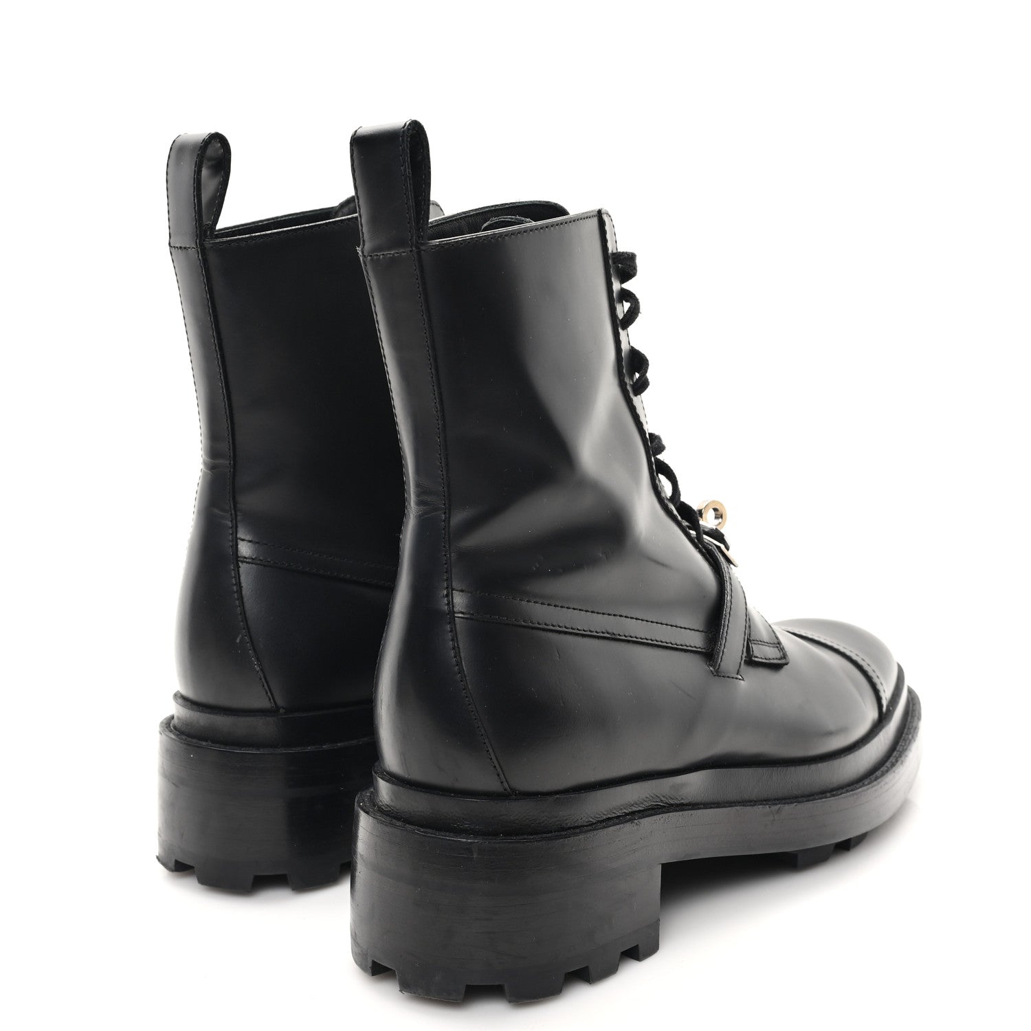 Hermes Glossed Calfskin Funk Ankle Boots 37 Black 5 of 10