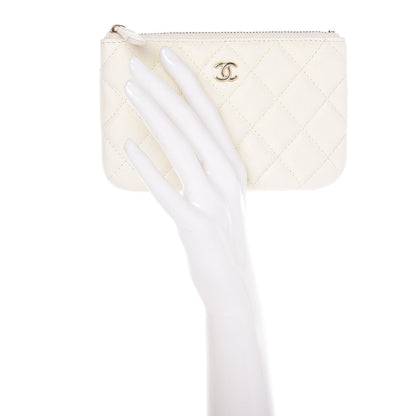 Chanel Caviar Quilted Small Cosmetic Case White 2 of 8