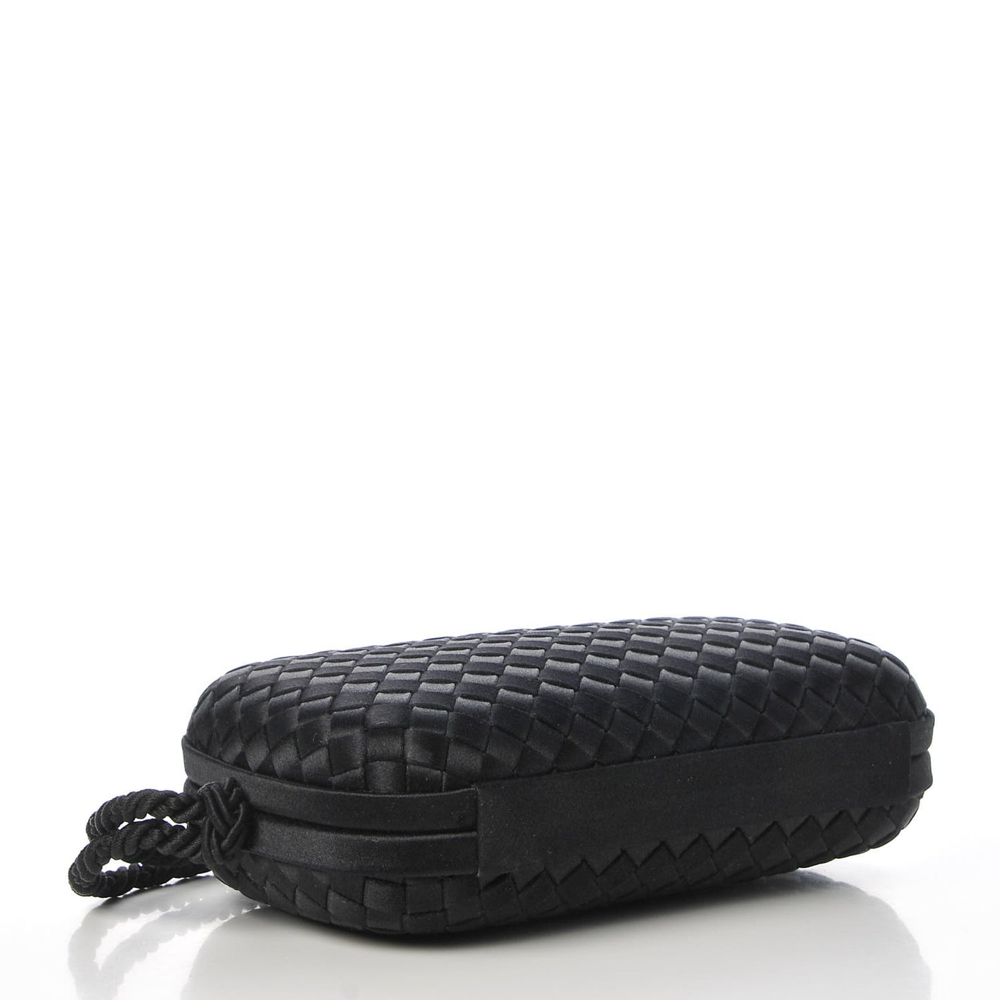 Satin Intreccio Evening Clutch Black