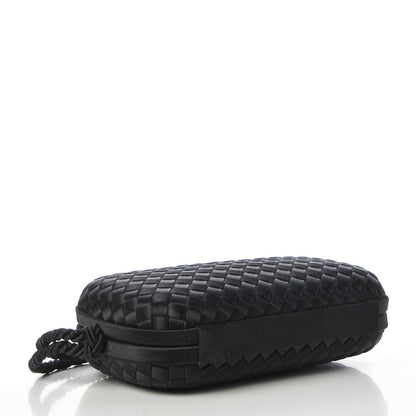 Bottega Veneta Satin Intreccio Evening Clutch Black 4 of 6