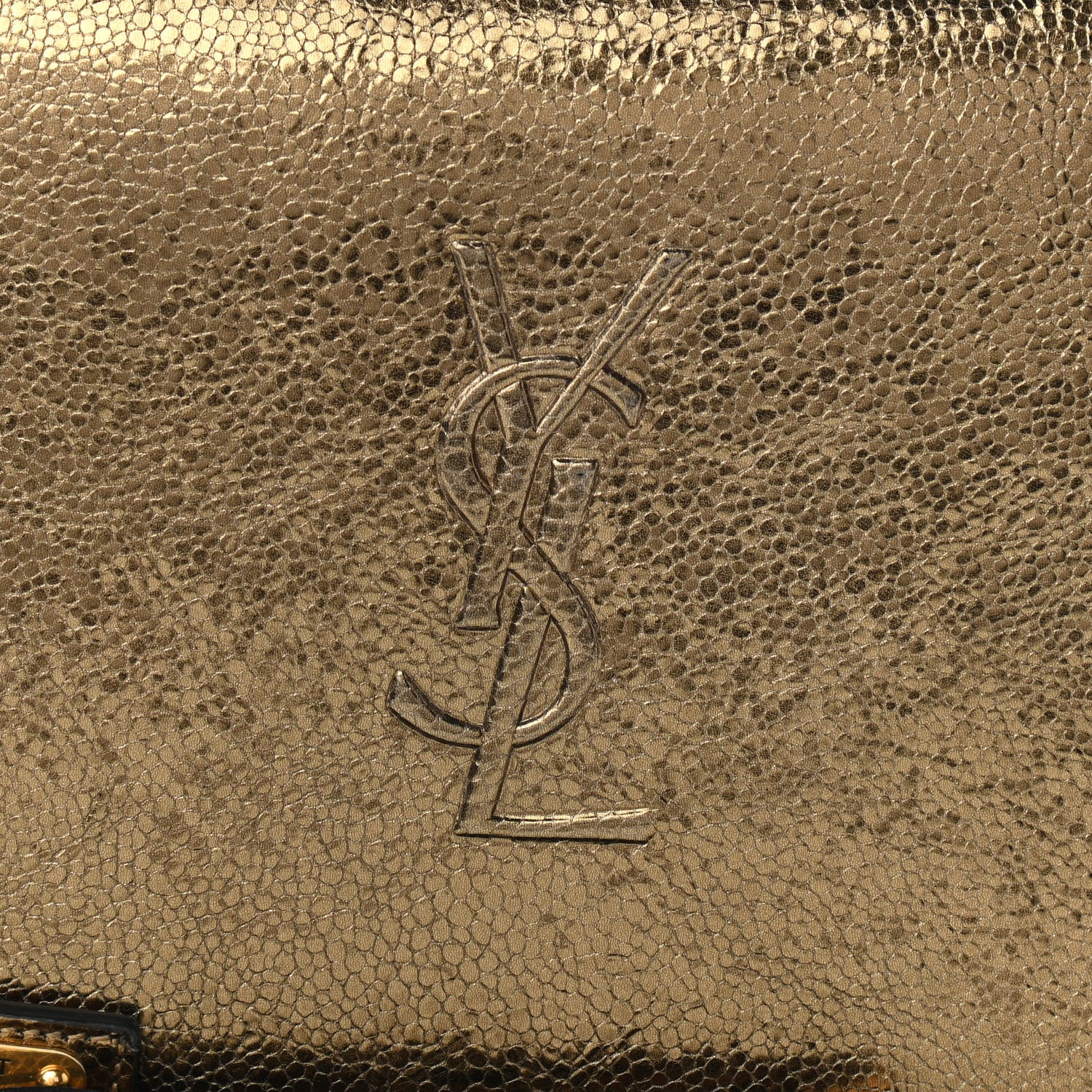 Saint Laurent Calfskin Lame Monogram Small Lou Camera Bag Gold Olive 8 of 10