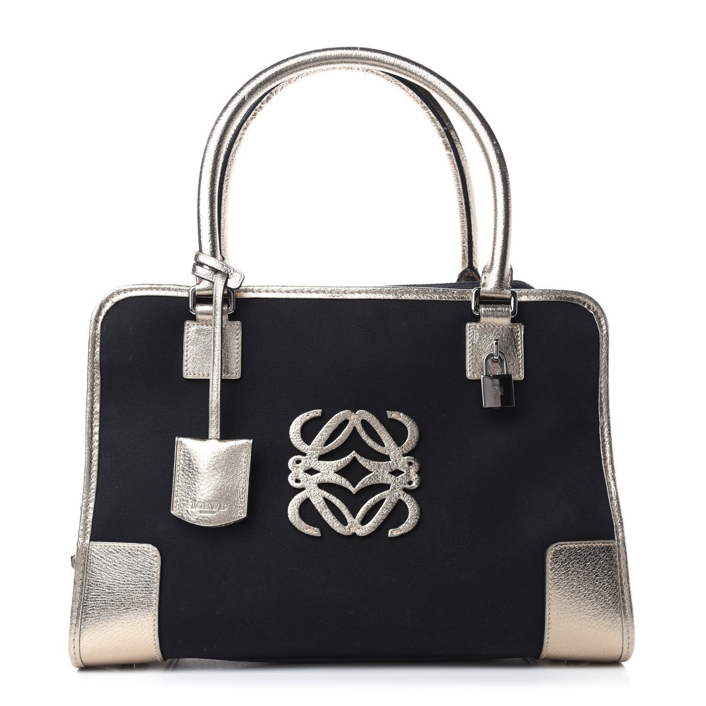 Metallic Goatskin Canvas Amazona 36 Black Silver