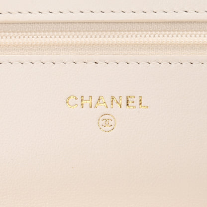 Chanel Lambskin Quilted Chanel 19 Wallet On Chain WOC White 6 of 14