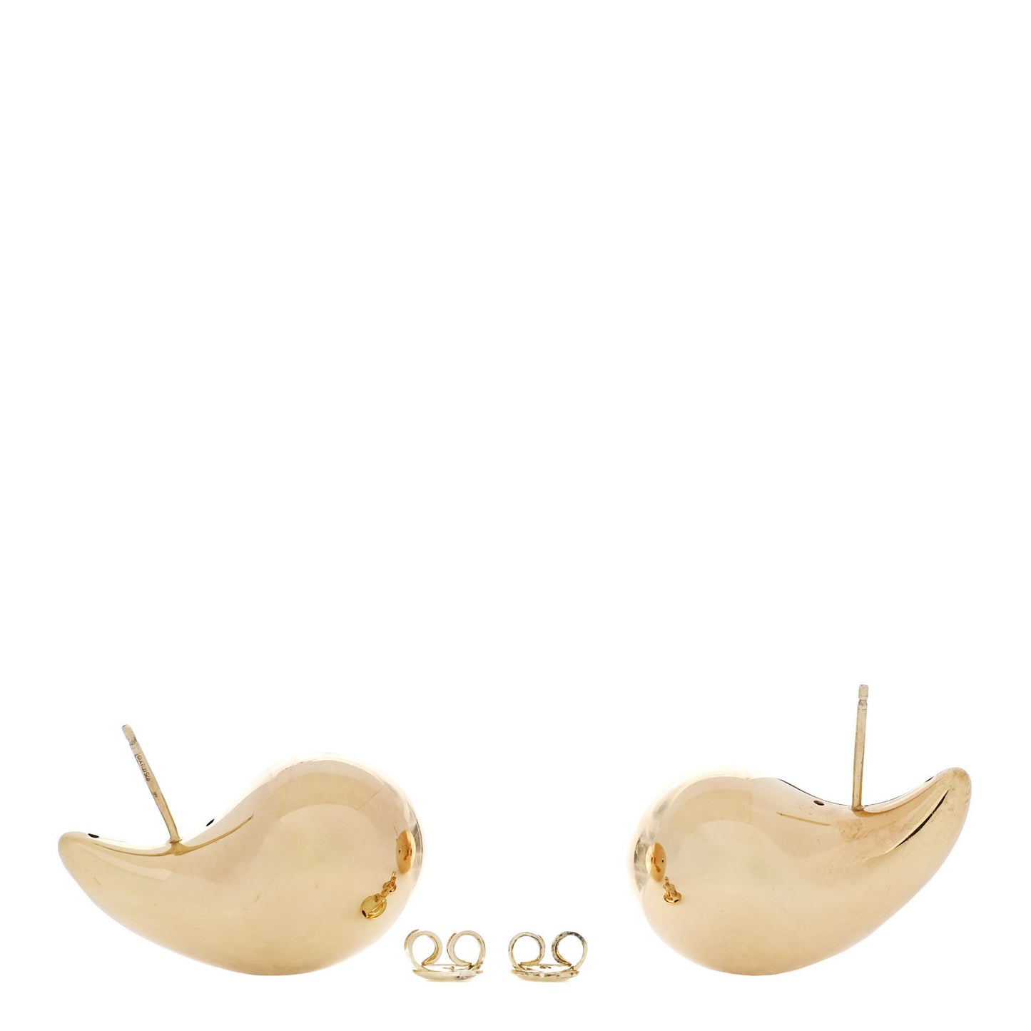 18K Yellow Gold Sterling Silver Small Drop Earrings