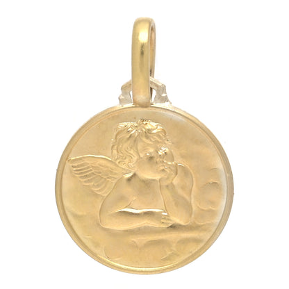 Temple St. Clair 18K Yellow Gold Round Angel Pendant 1 of 4