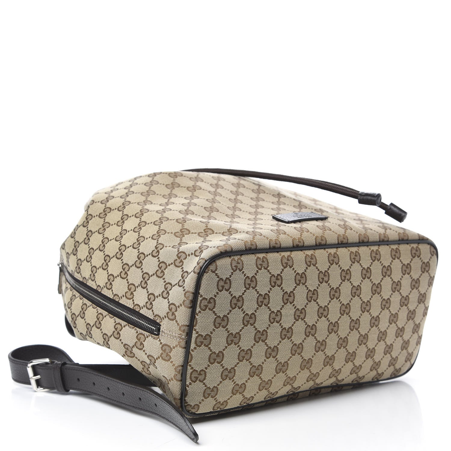 Gucci Monogram Dollar Calfskin O Drawstring Backpack Beige Ebony Testa di Moro Dark Chocolate 3 of 8