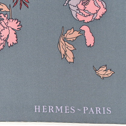 Hermes Silk Robe Legere Scarf 90 Gris Corail Rose Pourpre 2 of 3